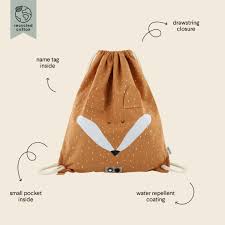 TRIXIE - Drawstring Bag Mr. Fox | Sacca con Coulisse per Bambini