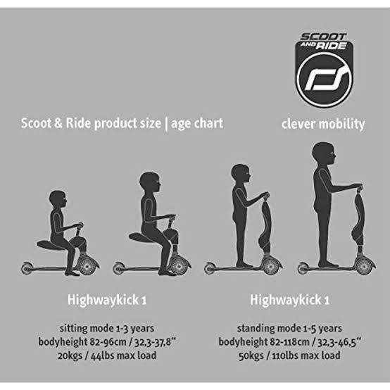 SCOOT AND RIDE - Highwaykick 1 - Trasformabile 2 in 1 cenere - Ash