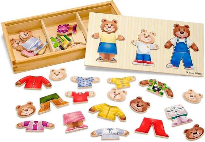 HEADU Teddy Bear Baby Puzzle in legno
