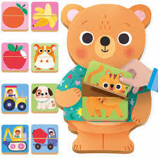 HEADU Teddy Bear Baby Puzzle in legno