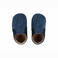 Bobux Soft Sole Savanna Zebra Navy – Babbucce in pelle