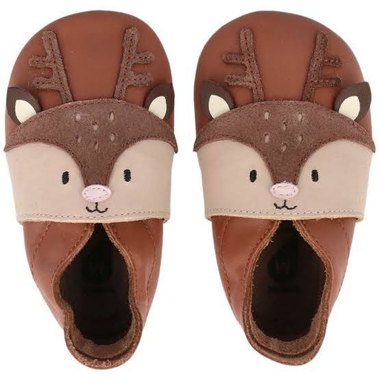 Bobux Soft Sole Fawn – Babbucce in pelle Mocha e Beige