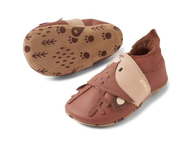 Bobux Soft Sole Fawn – Babbucce in pelle Mocha e Beige
