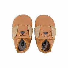 Bobux Soft Sole Little Pup Caramel – Babbucce in pelle con cagnolino