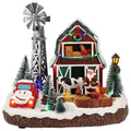 Farm with windmill animated Multicolor-Adapter-LED-26x21x24cm
