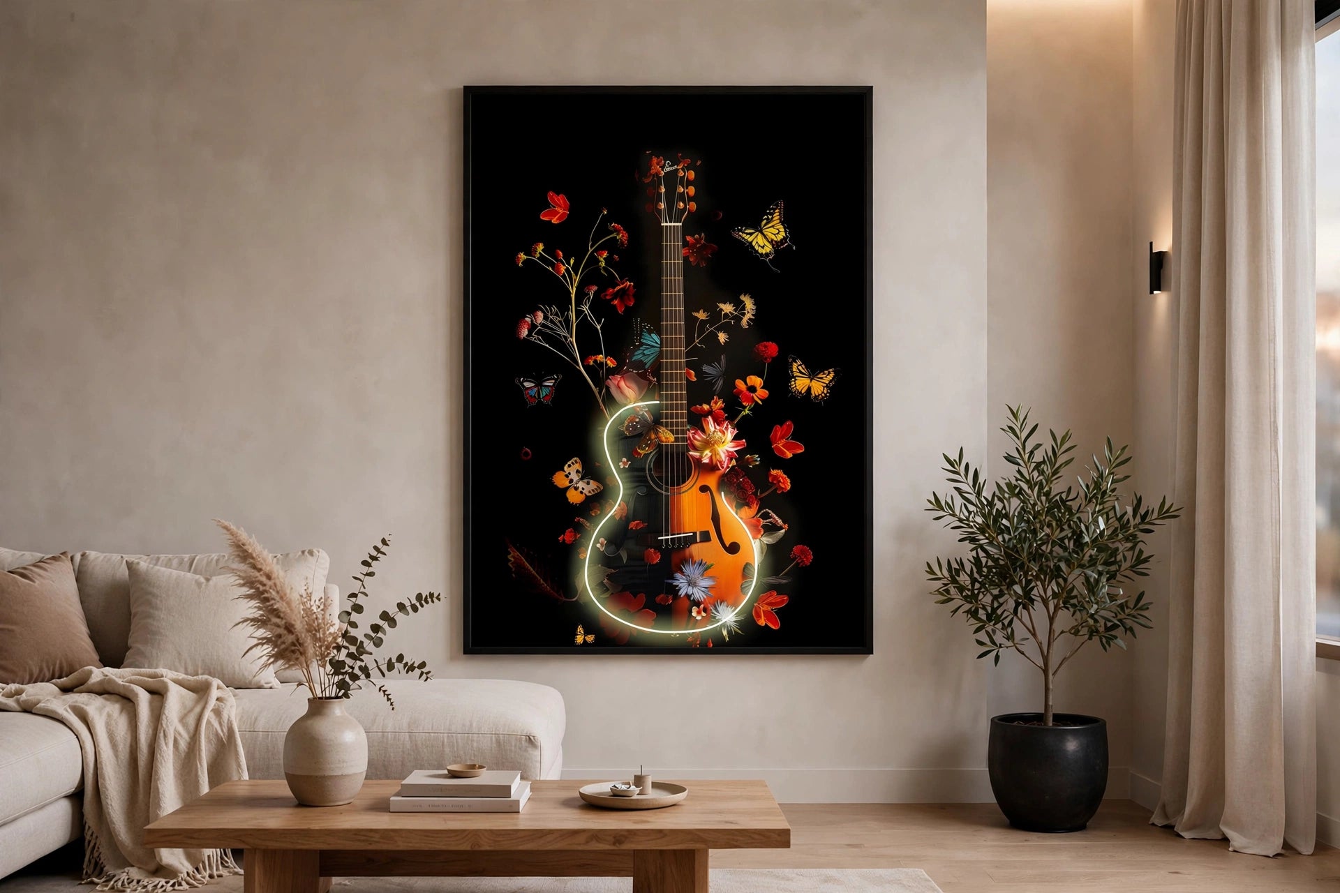 Palais Royal Quadro LED Chitarra Elettrica 80x120 cm