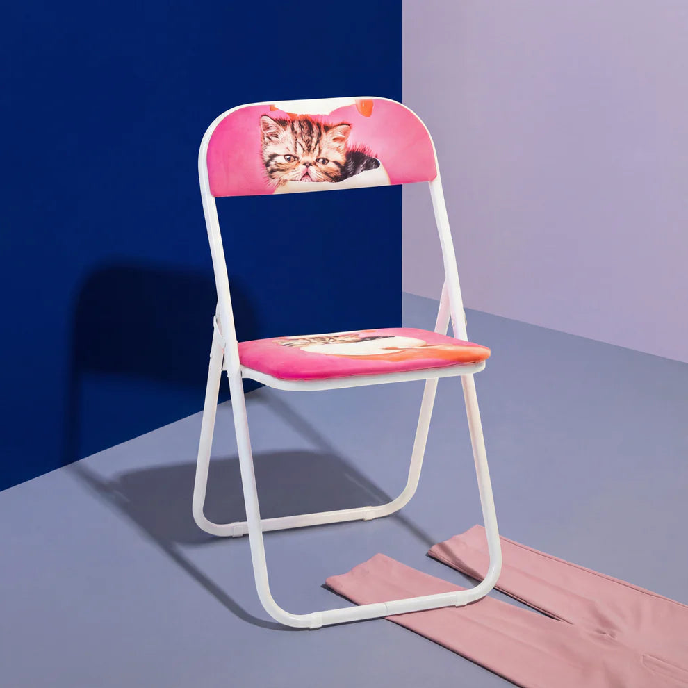 Seletti SEDIA METALLO PIEGHEVOLE "TOILETPAPER HOME" Cm.43 h. 47/80-CAT SURPRISE