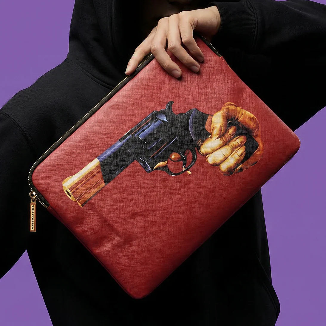SELETTI - CUSTODIA LAPTOP IN PU STAMPATO"TOILETPAPER" REVOLVER