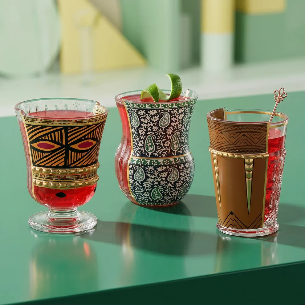 SELETTI SET 3 BICCHIERI IN VETRO "HYBRID-RODINIA"220 ml