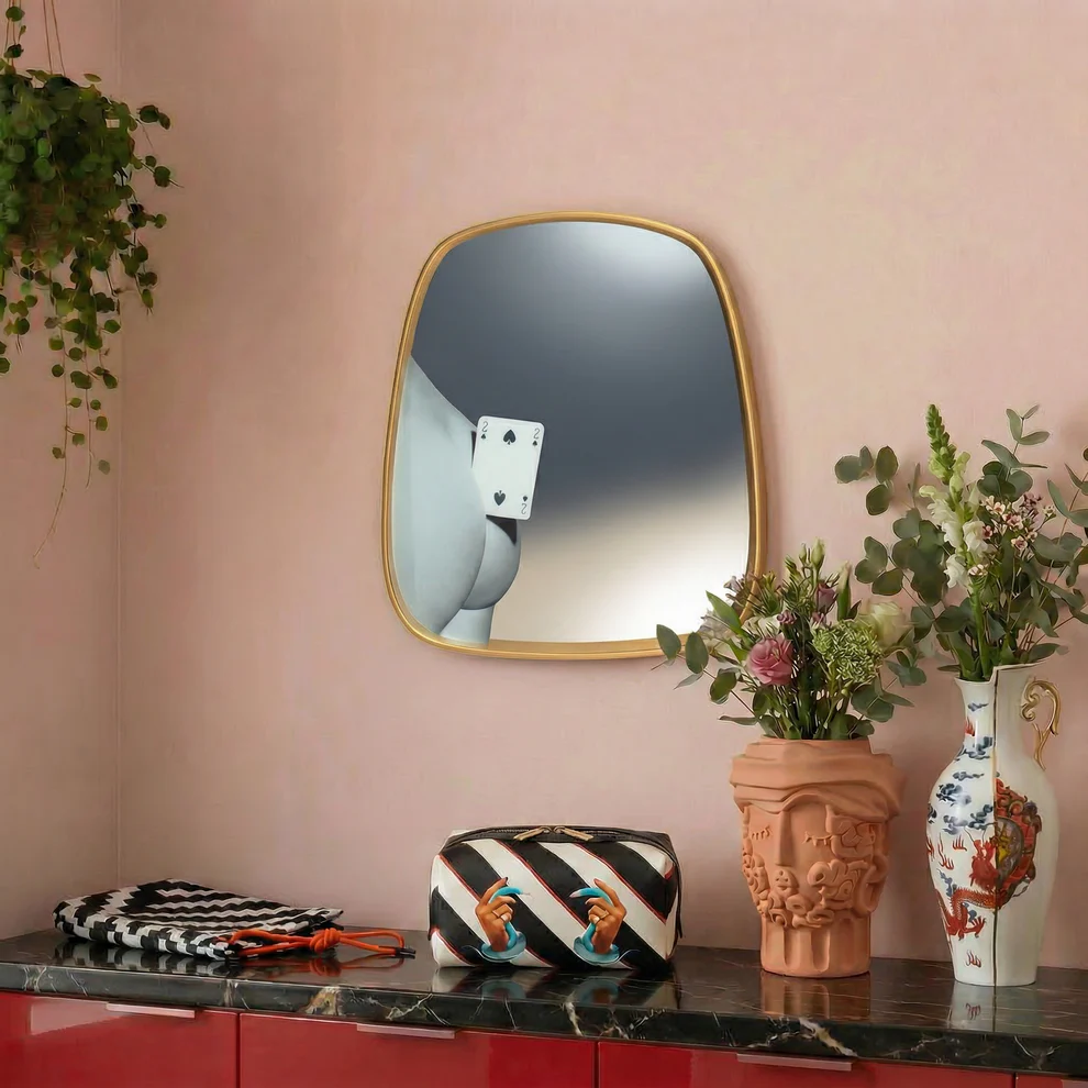 Seletti SPECCHIO CON CORNICE LEGNO "TOILETPAPER" - TWO OF SPADES