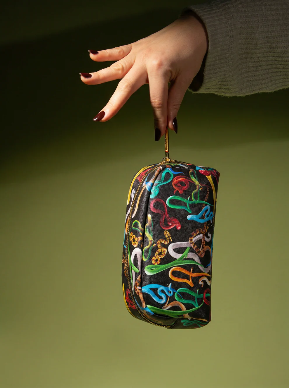 SELETTI - BEAUTY-CASE IN PU STAMPATO"TOILETPAPER" SNAKES