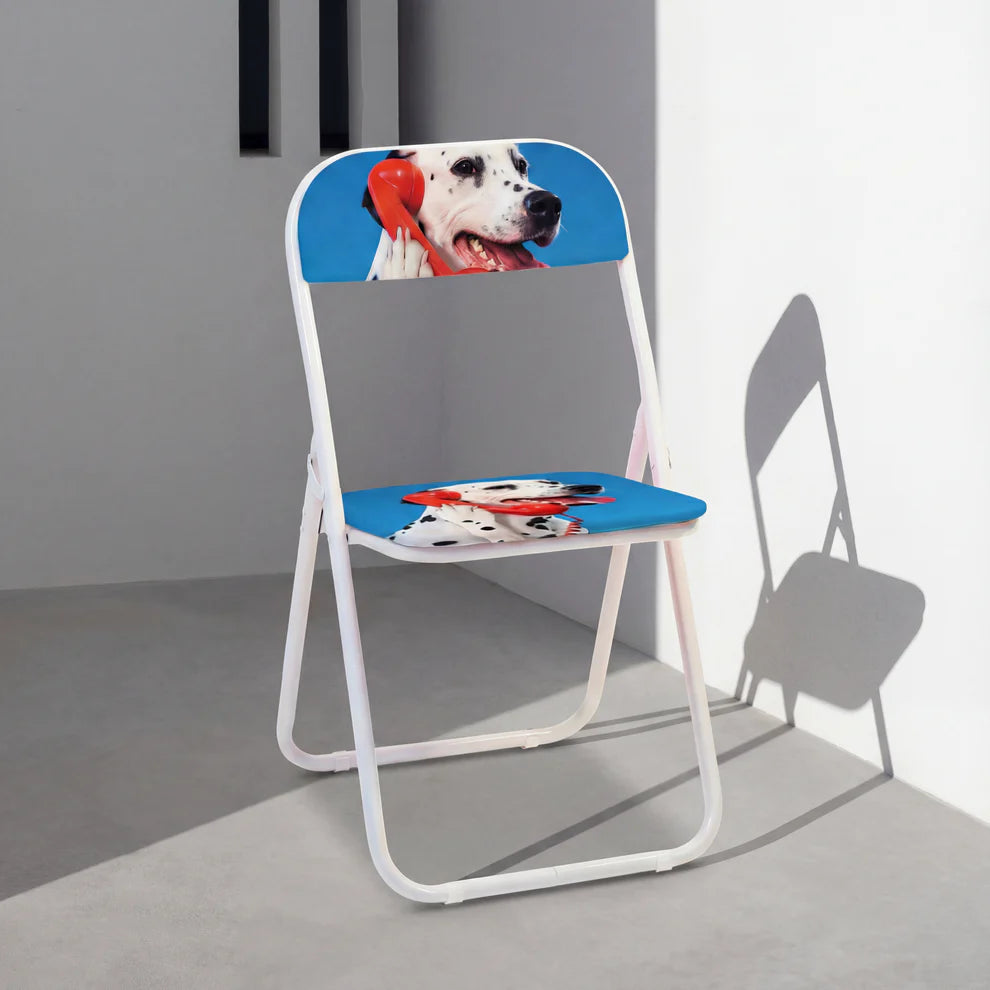 Seletti SEDIA METALLO PIEGHEVOLE "TP HOME" Cm.43 h. 47/80 - DOG CALL CENTER