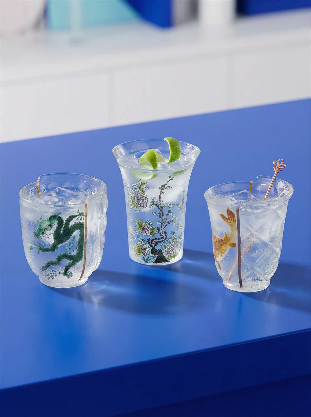 SELETTI SET 3 BICCHIERI IN VETRO "HYBRID-AGLAURA" ø Cm.8 h. 9,3/10,7