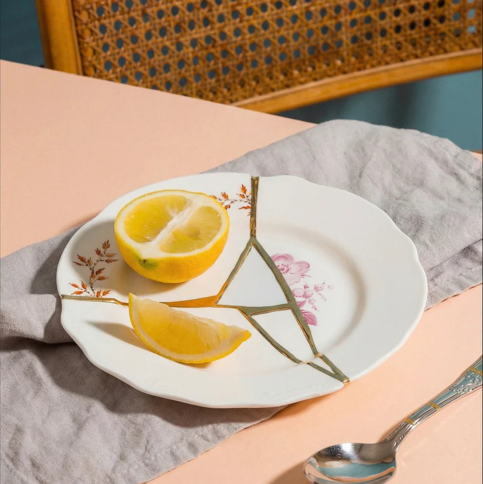 SELETTI PIATTO DESSERT IN PORCELLANA KINTSUGI 02