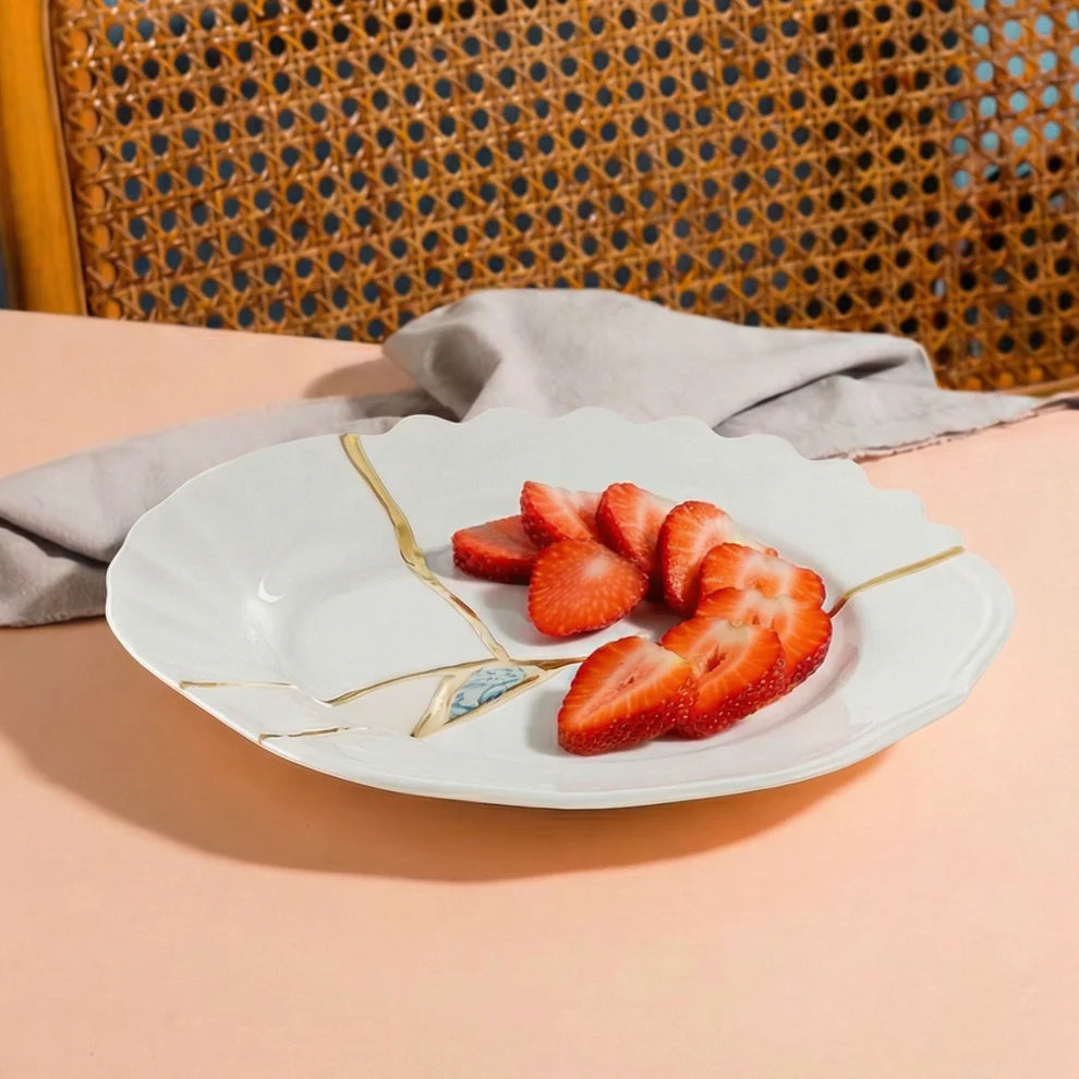 SELETTI PIATTO DESSERT IN PORCELLANA KINTSUGI 01