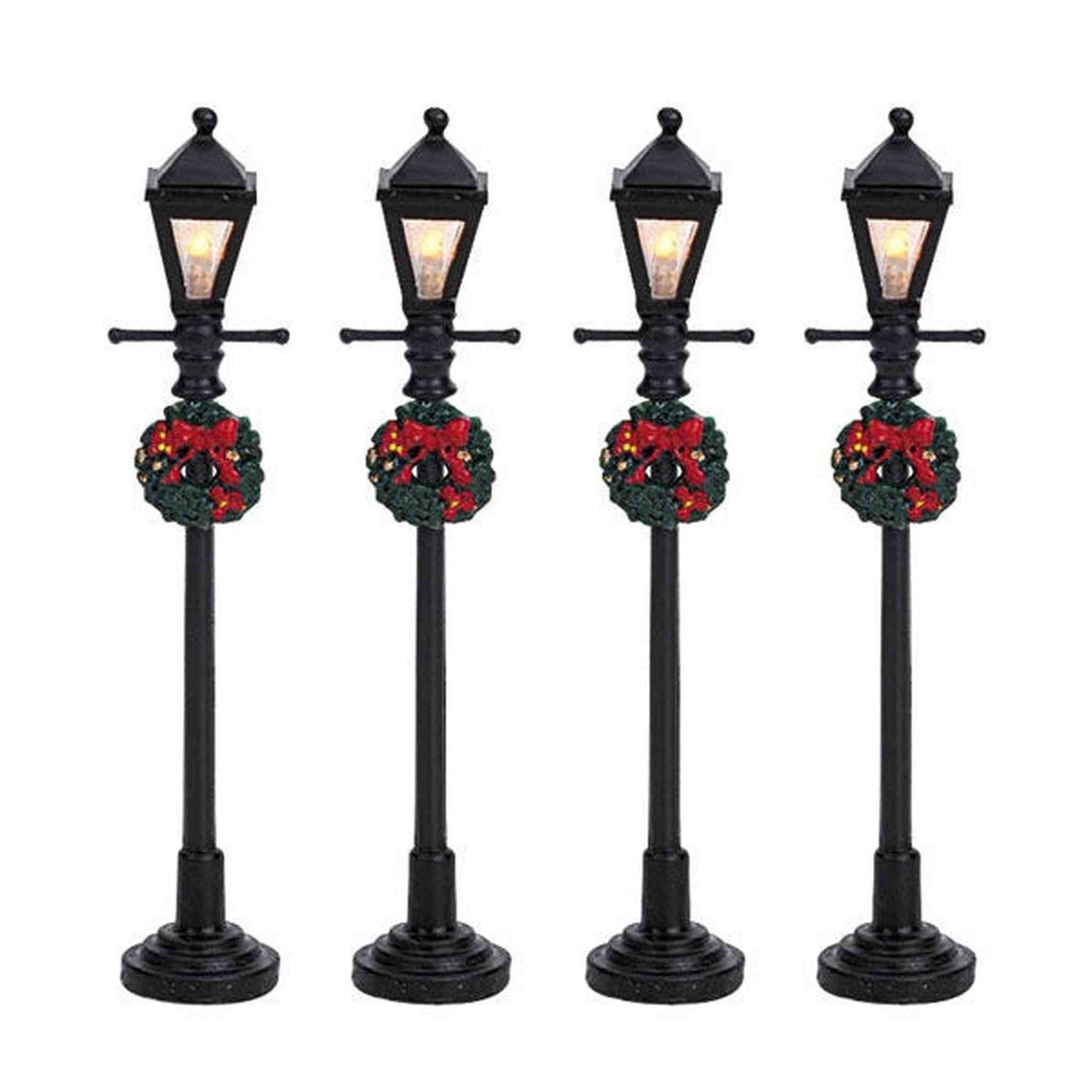 GAS LANTERN STREET LAMP, SET OF 4, B/O (4.5V) 64498-AQ