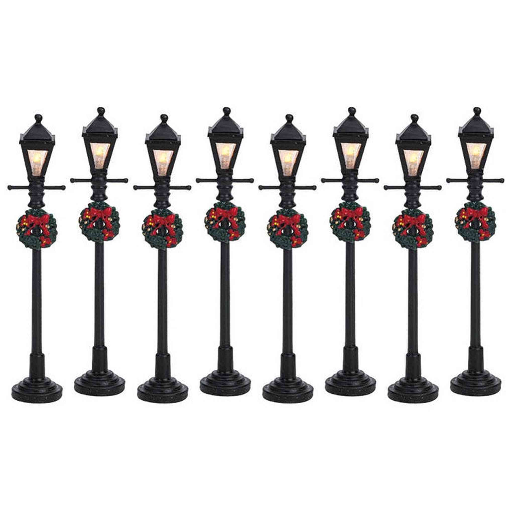GAS LANTERN STREET LAMP, SET OF 8,BATTERY-OPERATED (4.5V) 64500-AQ