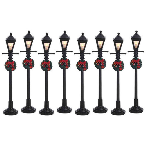 GAS LANTERN STREET LAMP, SET OF 8,BATTERY-OPERATED (4.5V) 64500-AQ