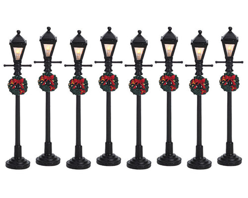 GAS LANTERN STREET LAMP, SET OF 8,BATTERY-OPERATED (4.5V) 64500-AQ