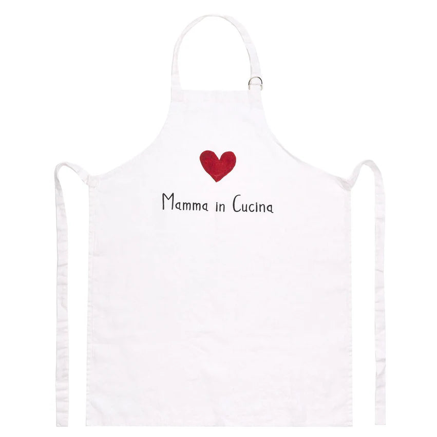 GREMBIULE BIANCO MAMMA IN CUCINA 70X85