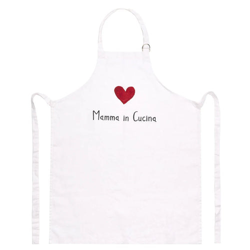 GREMBIULE BIANCO MAMMA IN CUCINA 70X85