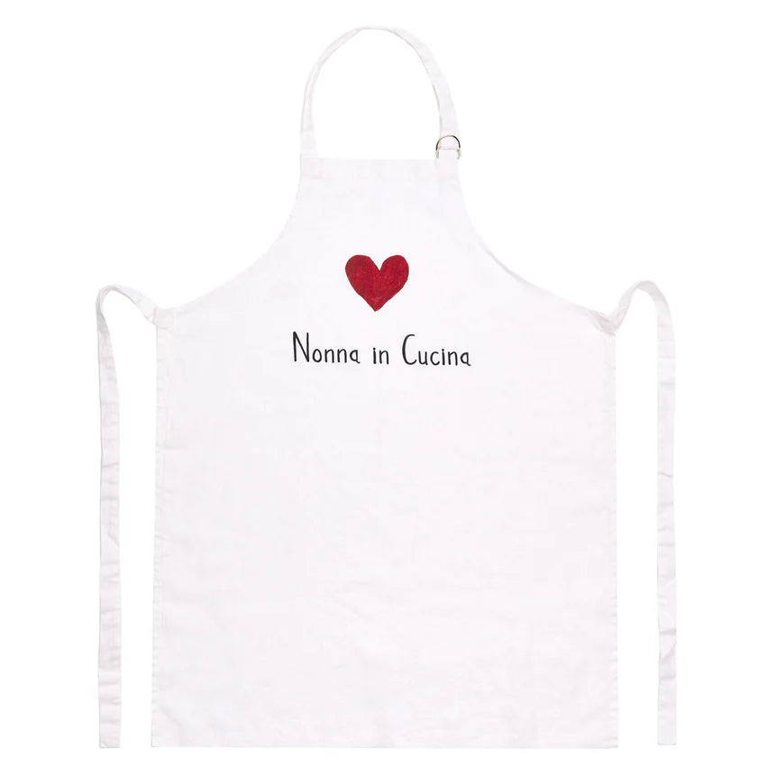 GREMBIULE BIANCO NONNA IN CUCINA 70X85