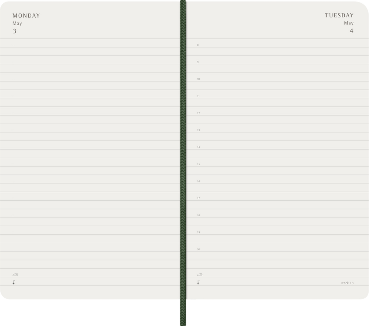 Moleskine Agenda Giornaliera 2027 12 Mesi Large Copertina Morbida Myrtle Green