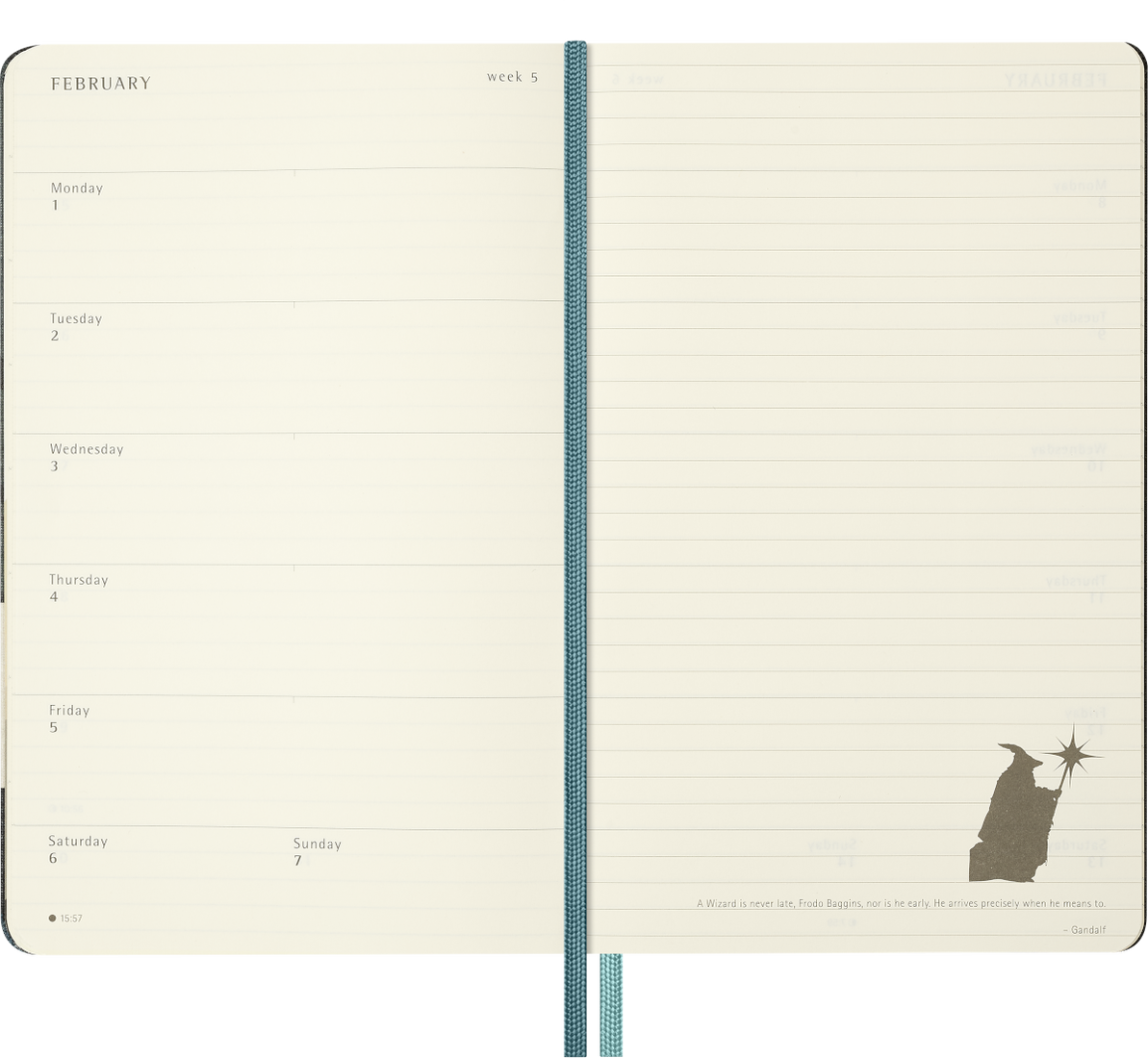 Moleskine Agenda Settimanale 2027 12 Mesi Large Il Signore degli Anelli Gandalf