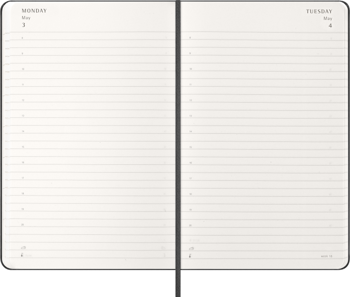 Moleskine Agenda Giornaliera 2027 12 Mesi Large Copertina Rigida Nera