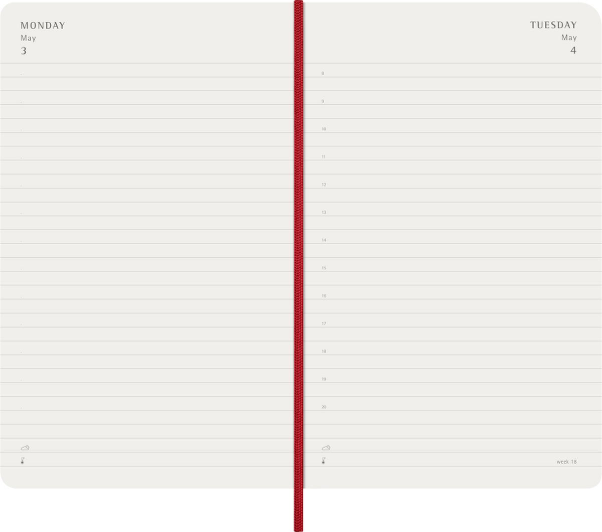 Moleskine Agenda Giornaliera 2027 12 Mesi Large Copertina Morbida Scarlet Red