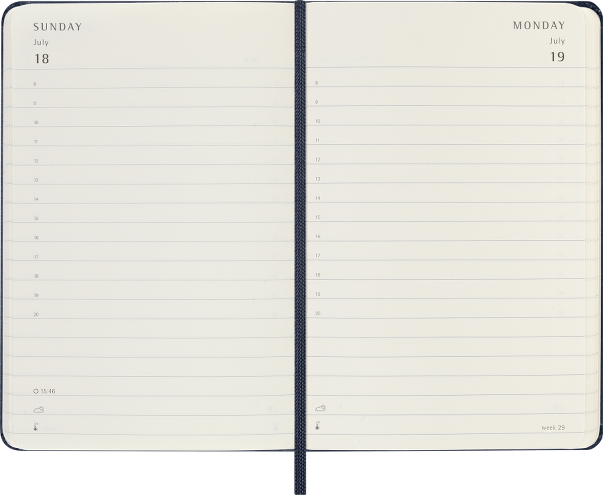 Moleskine Agenda Giornaliera 2027 12 Mesi Pocket Copertina Rigida Sapphire Blue