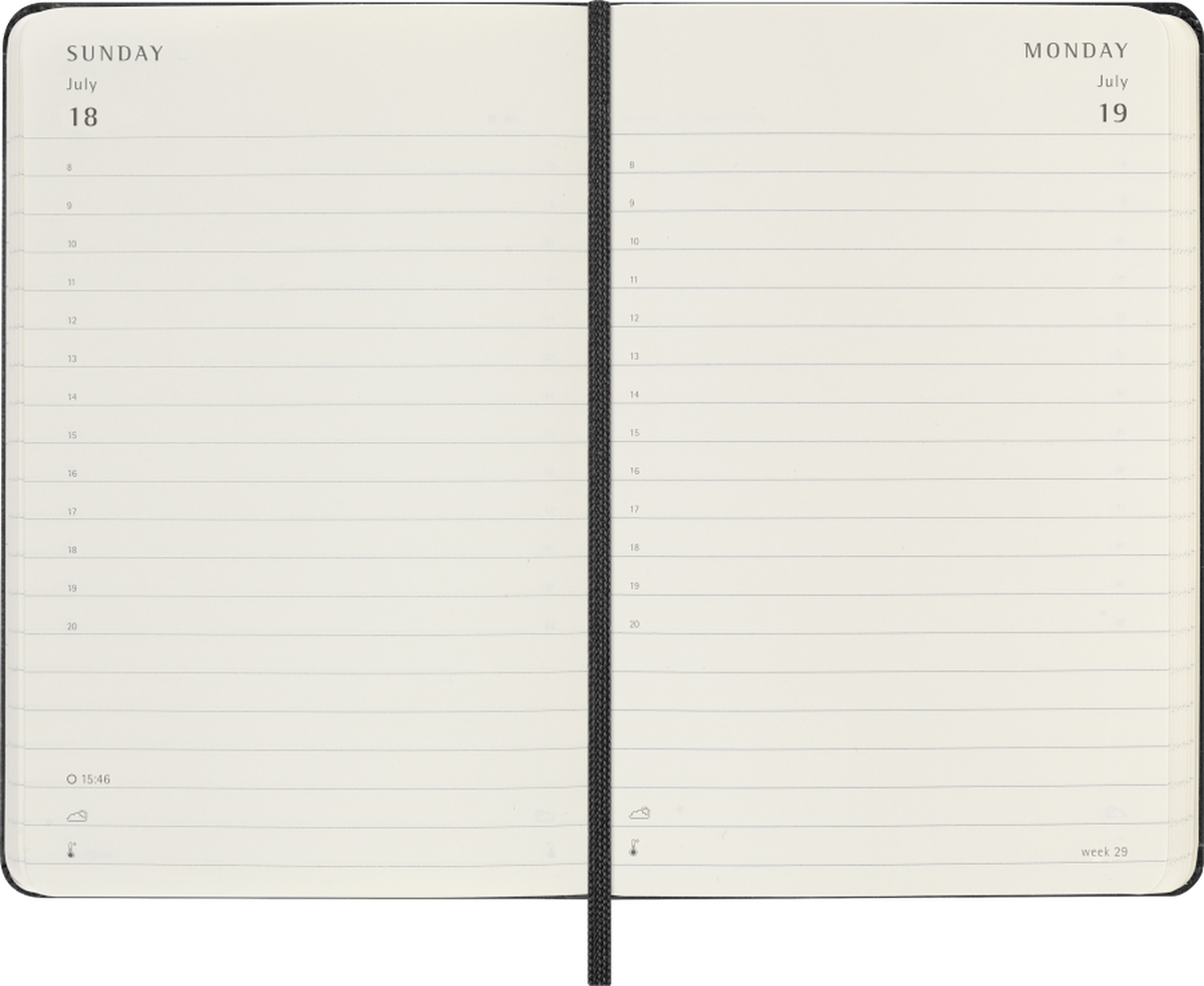 Moleskine Agenda Giornaliera 2027 12 Mesi Pocket Copertina Rigida Black