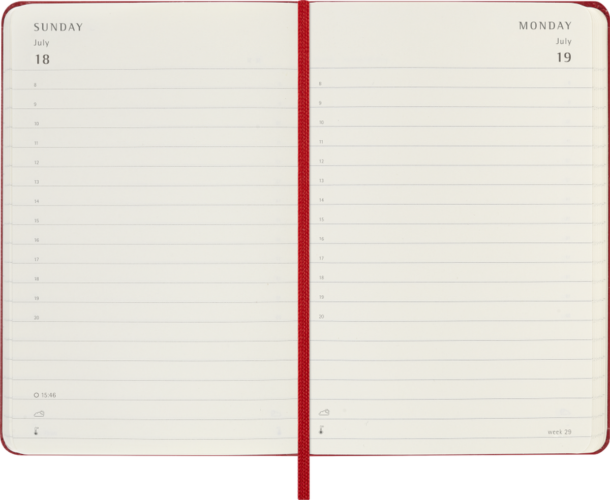 Moleskine Agenda Giornaliera 2027 12 Mesi Pocket Copertina Rigida Scarlet Red