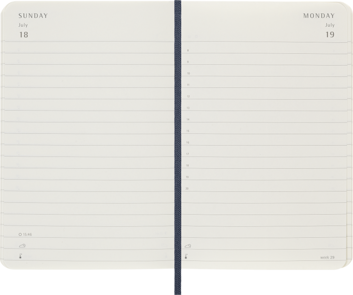 Moleskine Agenda Giornaliera 2027 12 Mesi Pocket Copertina Morbida Sapphire Blue