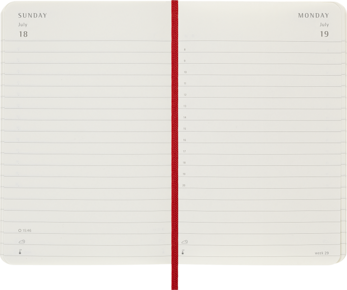 Moleskine Agenda Giornaliera 2027 12 Mesi Pocket Copertina Morbida Scarlet Red
