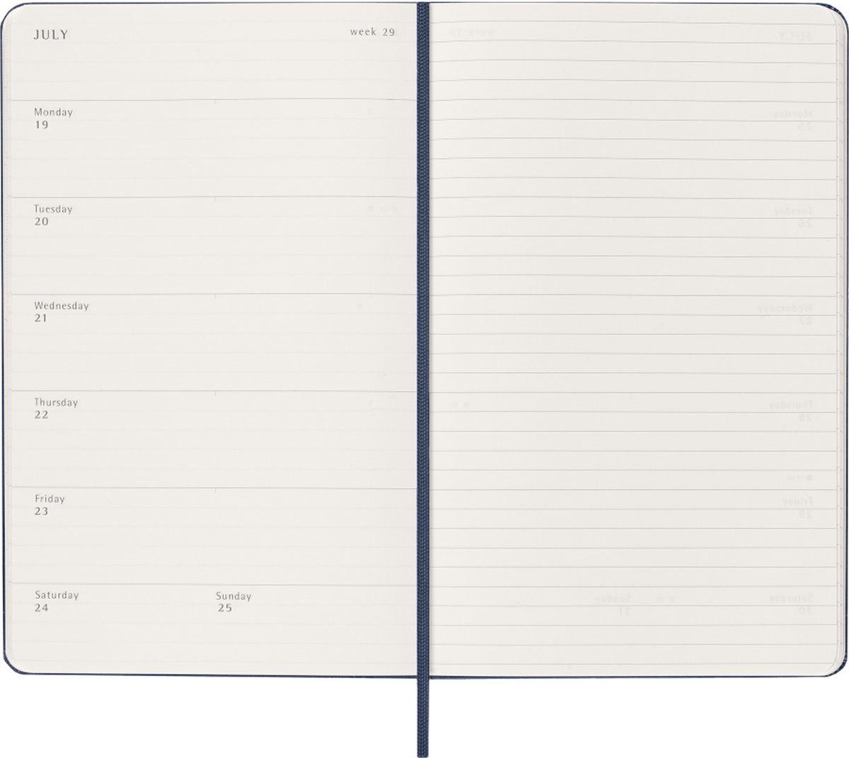 Moleskine Agenda Settimanale 2027 12 Mesi Large Copertina Rigida Sapphire Blue
