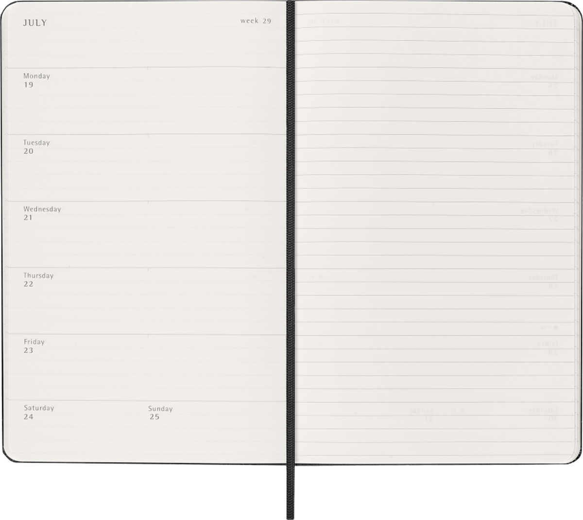 Moleskine Agenda Settimanale 2027 12 Mesi Large Copertina Rigida Nera