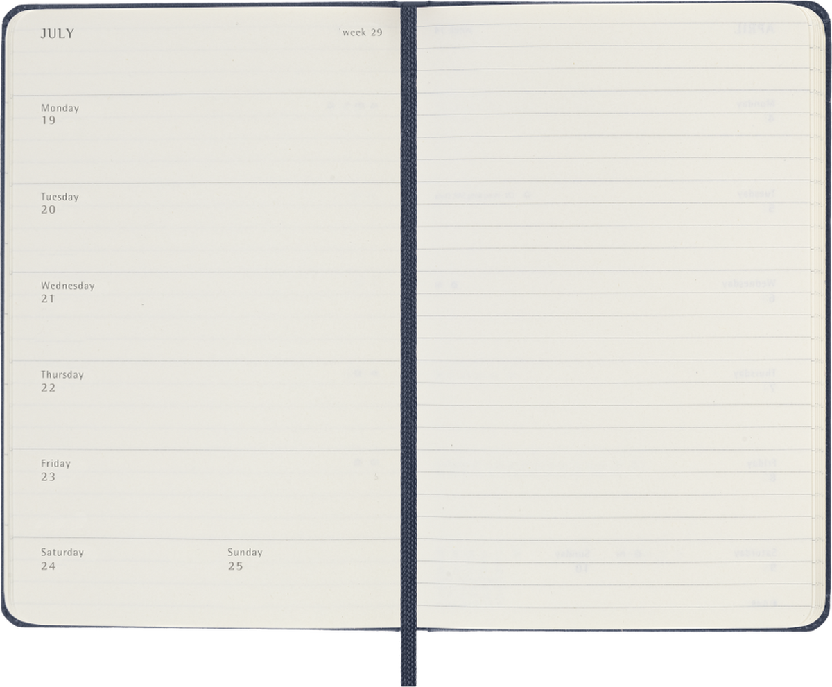 Moleskine Agenda Settimanale 2027 12 Mesi Pocket Copertina Rigida Sapphire Blue