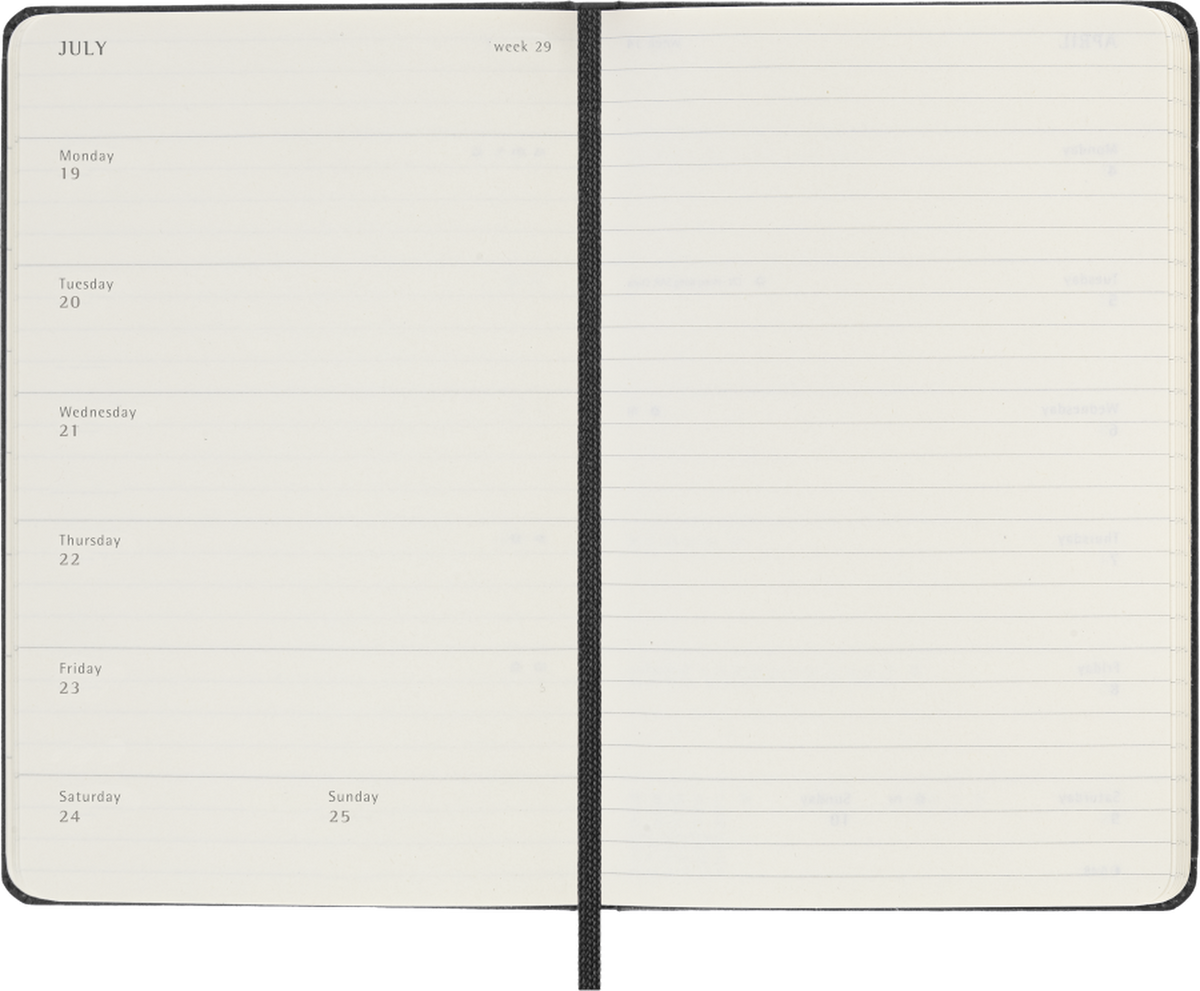 Moleskine Agenda Settimanale 2027 12 Mesi Pocket Copertina Rigida Black