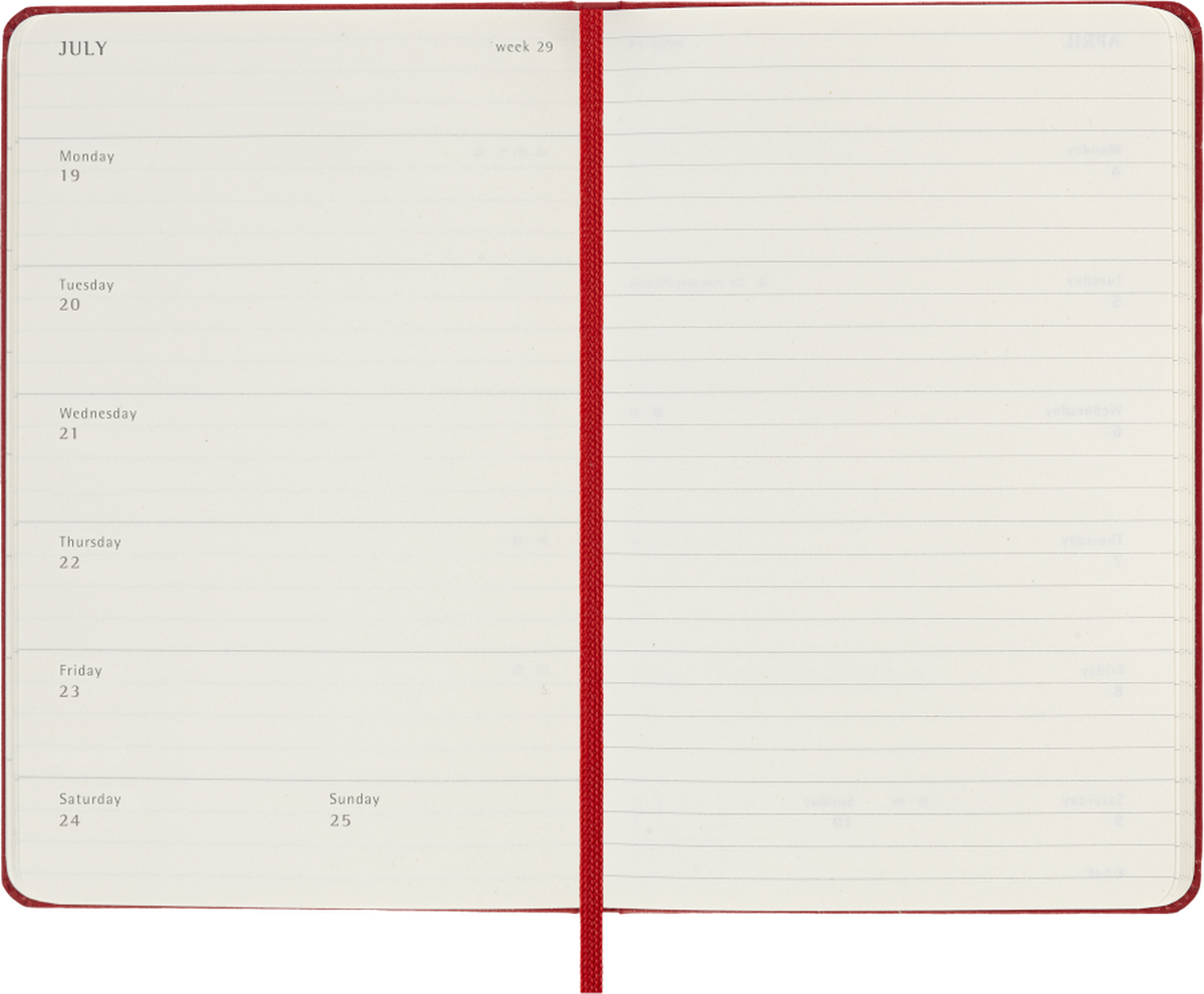 Moleskine Agenda Settimanale 2027 12 Mesi Pocket Copertina Rigida Scarlet Red