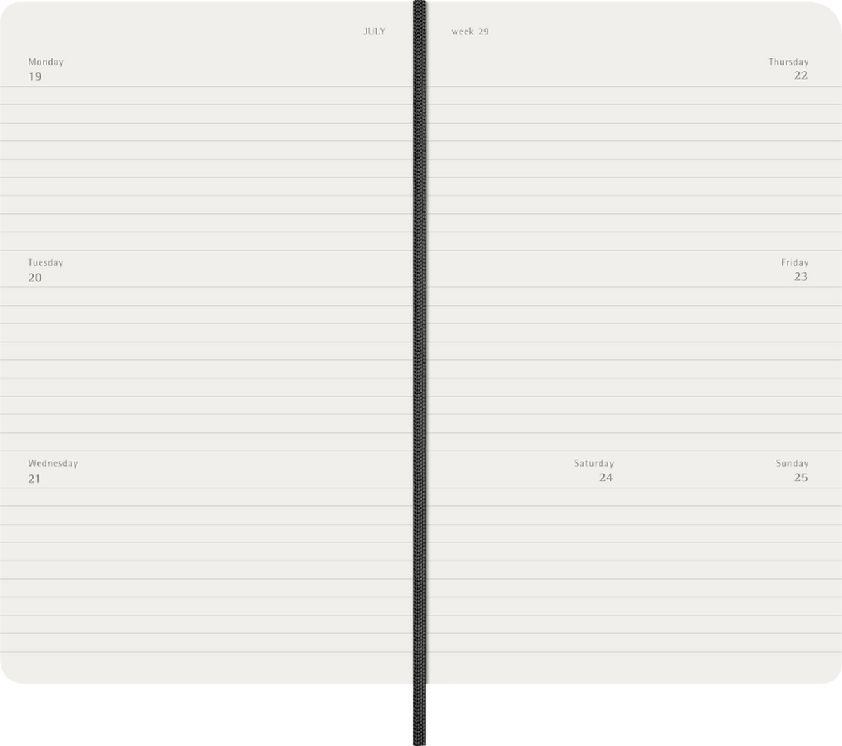Moleskine Agenda Settimanale Orizzontale 2027 12 Mesi Large Copertina Morbida Nera