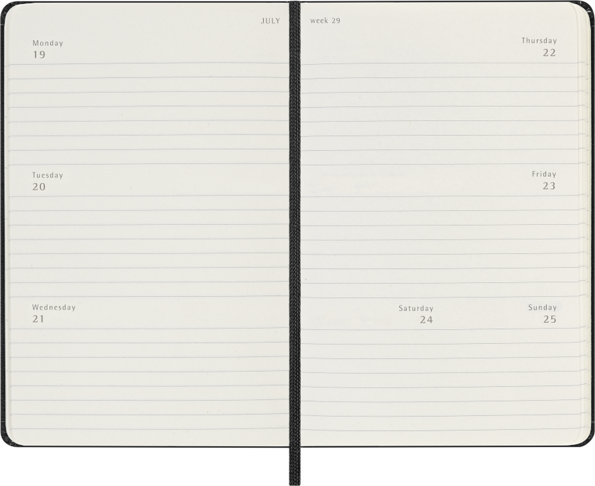 Moleskine Agenda Settimanale Orizzontale 2027 12 Mesi Pocket Copertina Rigida Black