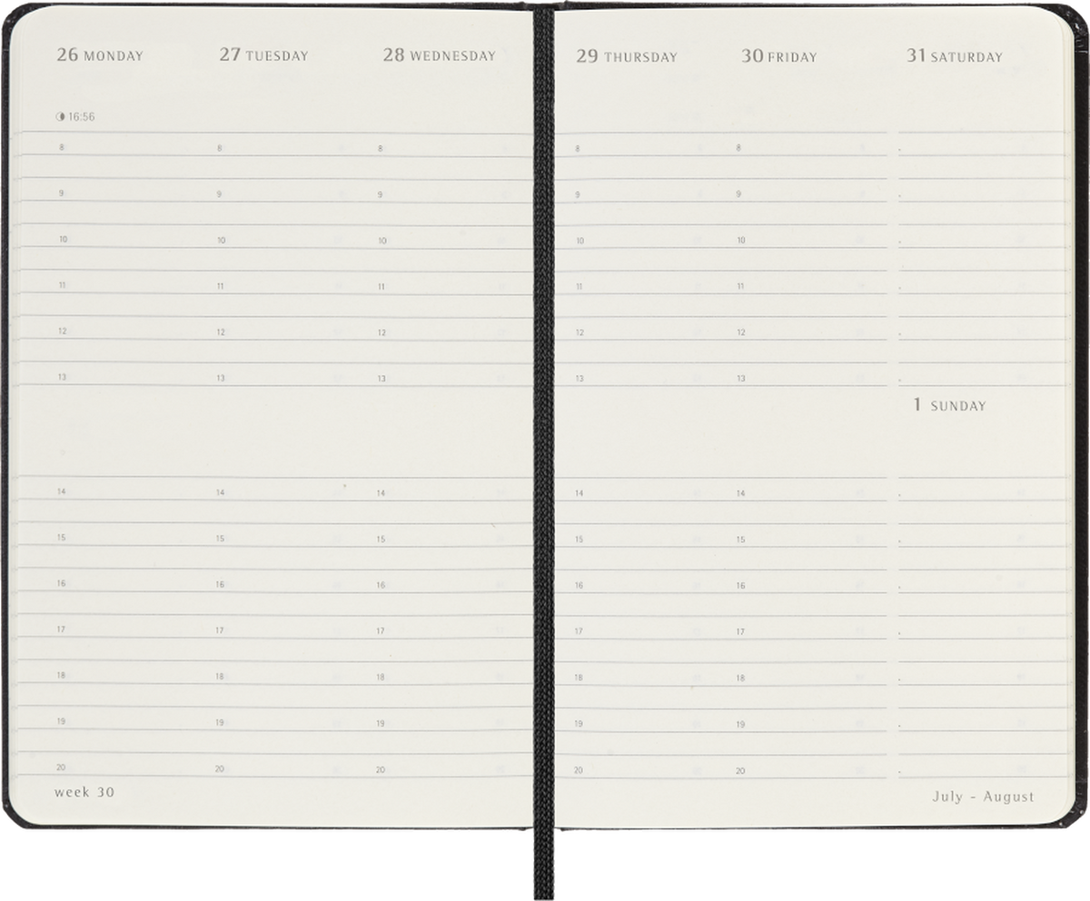 Moleskine Agenda Settimanale Verticale 2027 12 Mesi Pocket Copertina Rigida Black