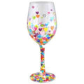 HEARTS A MILLION WINE GLASS