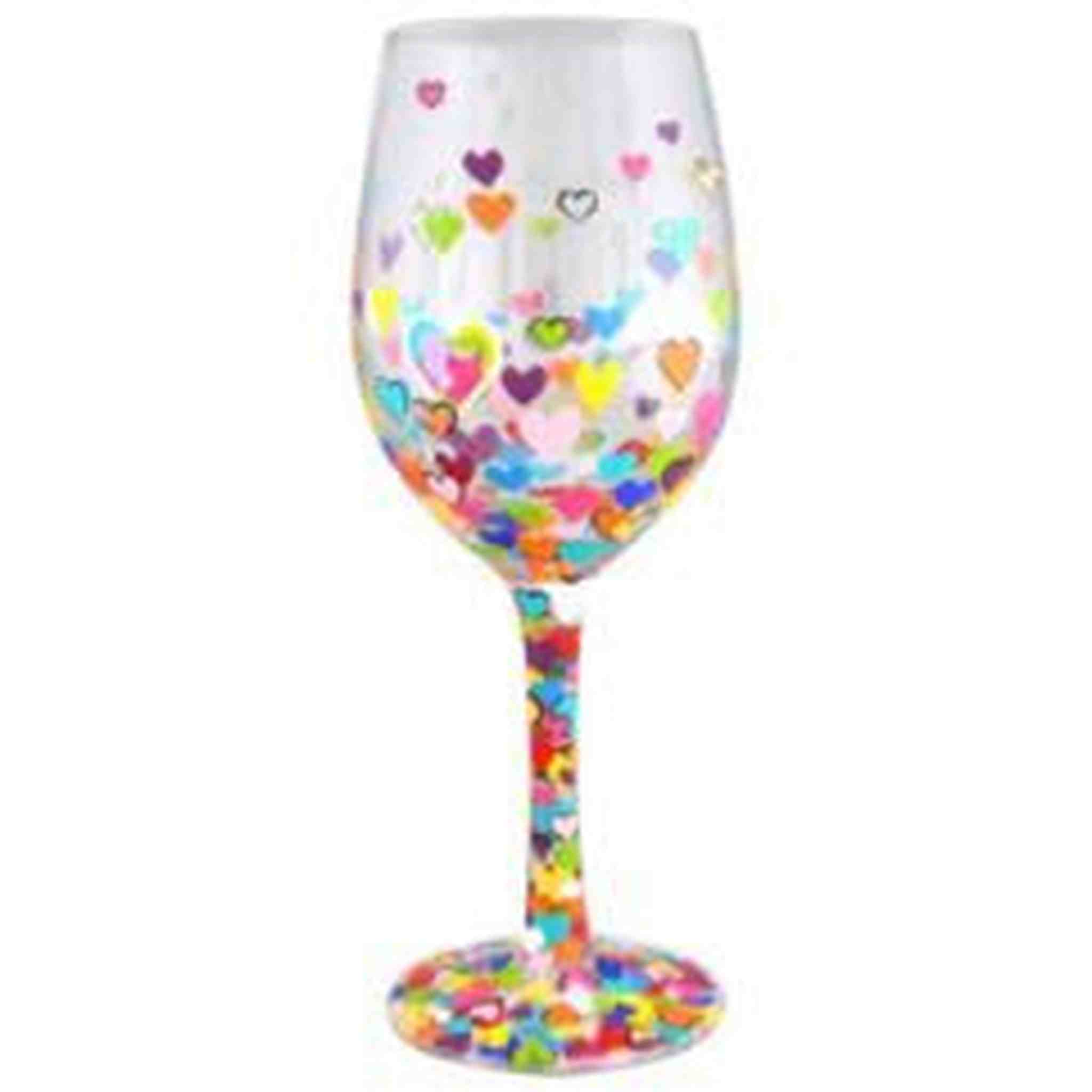 HEARTS A MILLION WINE GLASS