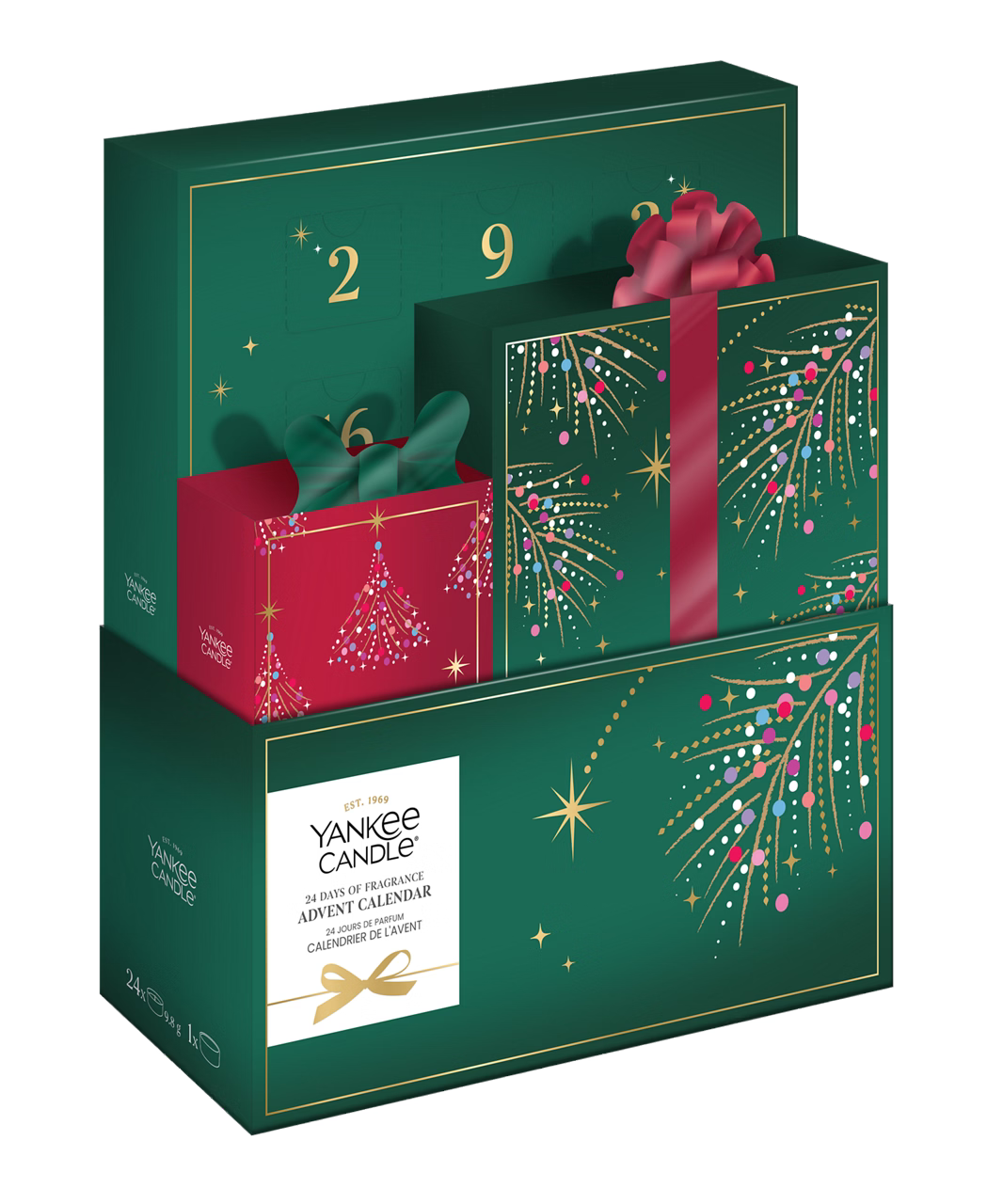 Yankee Candle Calendario dell’Avvento 24 Days of Fragrance – 24 lumini e portacandela