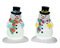 HOLLY HAT SNOWMAN, SET OF 2, B/O (4.5V) 24965-AQ