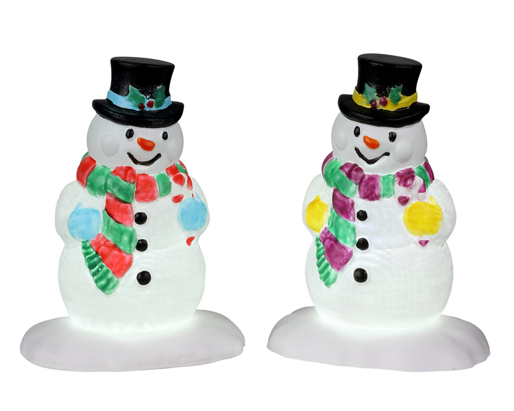 HOLLY HAT SNOWMAN, SET OF 2, B/O (4.5V) 24965-AQ