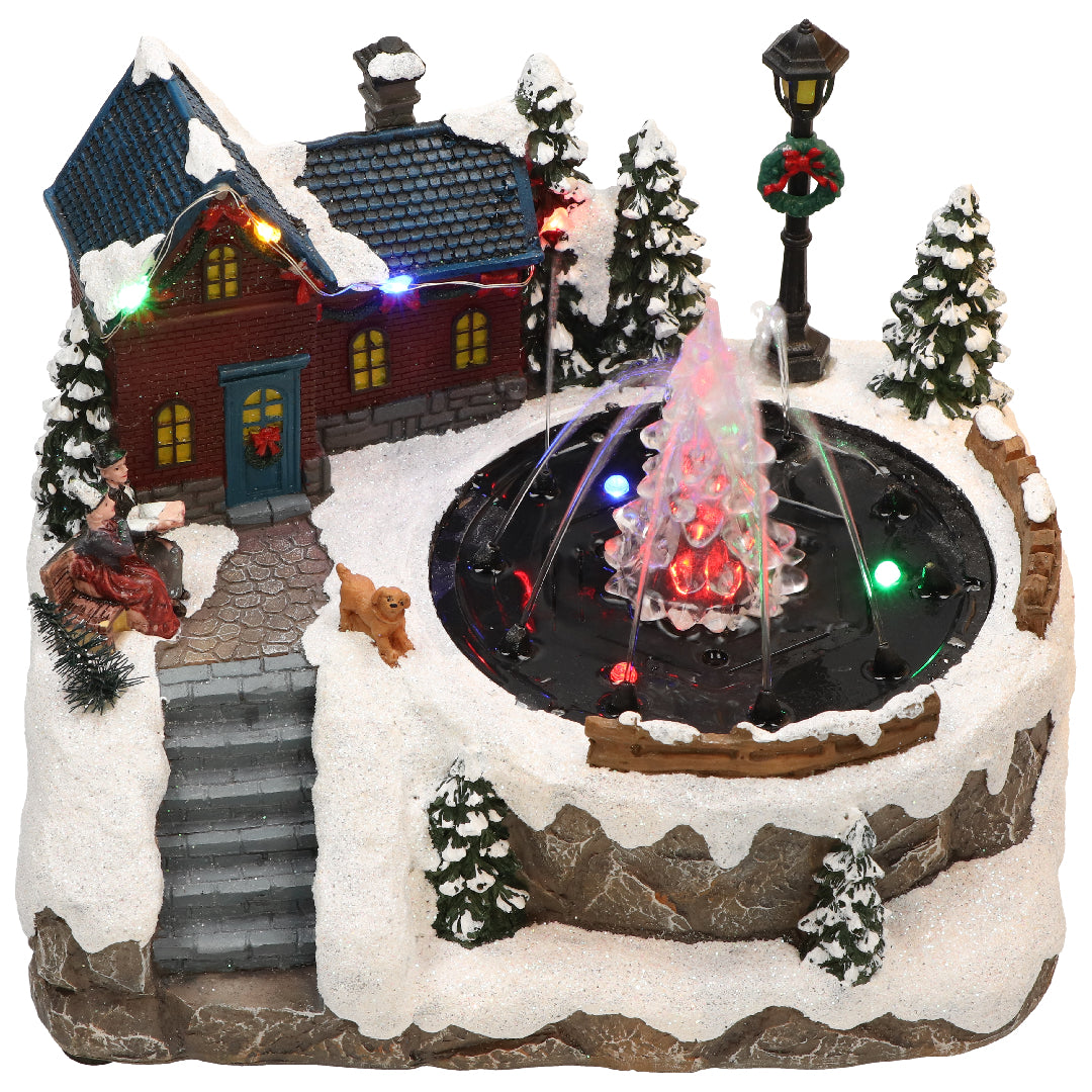 House fountain animatedMulticolor-B/O-LED-24x20x17,5