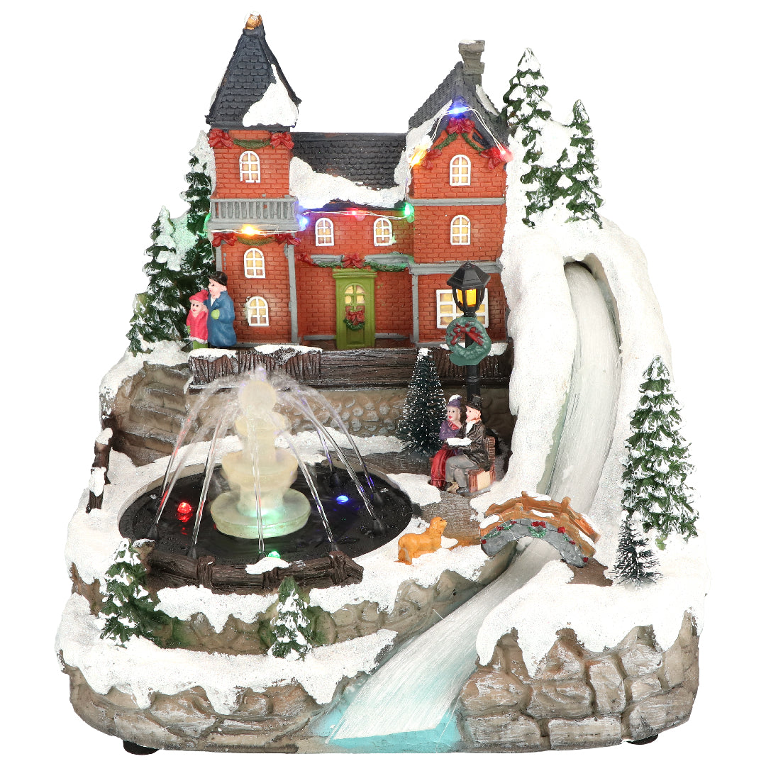House fountain animatedMulticolor-B/O-LED, FO-27x26,5x25